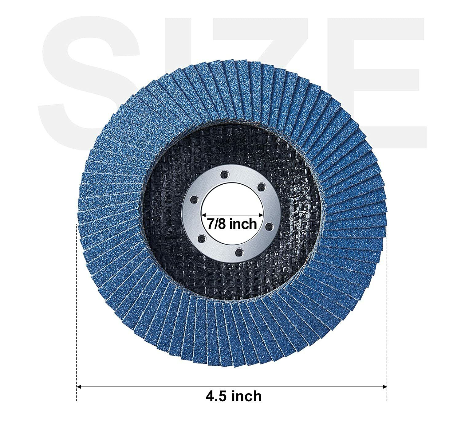 40PCS 4.5 x7/8" Zirconia Flap Disc 4-1/2 60 Grit Grinder Sanding Grinding Wheel Satc Does Not Apply - фотография #6