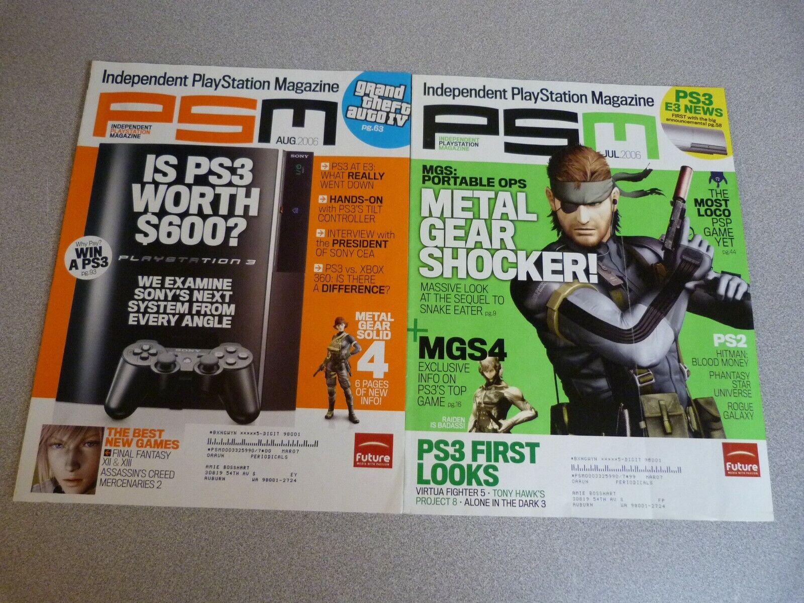 LOT Of 2 PSM PLAYSTATION MAGAZINES STRATEGY CHEATS & GUIDES 2006 ISSUES  PSM