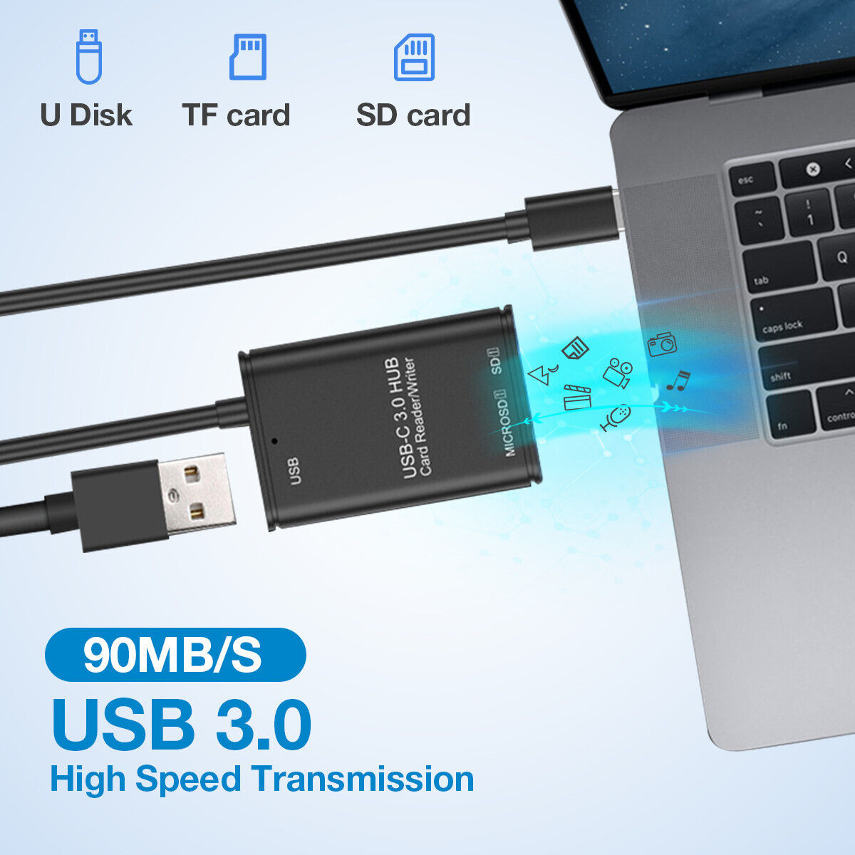 USB C to SD Card Reader Writer OTG Adapter USB 3.0 Micro SD Memory Card Reader Ombar - фотография #6