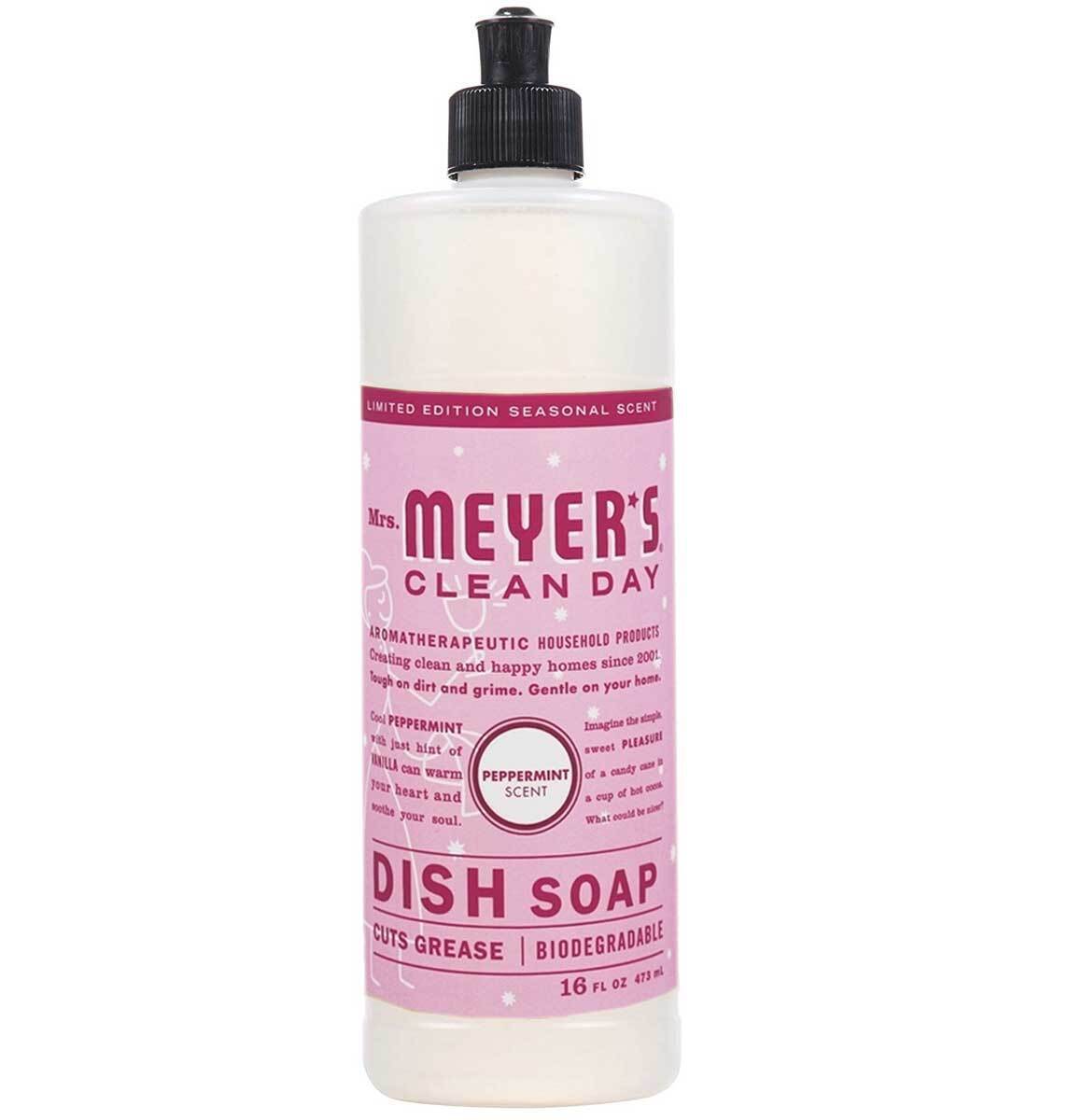 Mrs Meyers Liquid Dish Soap Peppermint Seasonal Scent - 16 Oz - Pack of 6 Mrs. Meyer's Does not apply