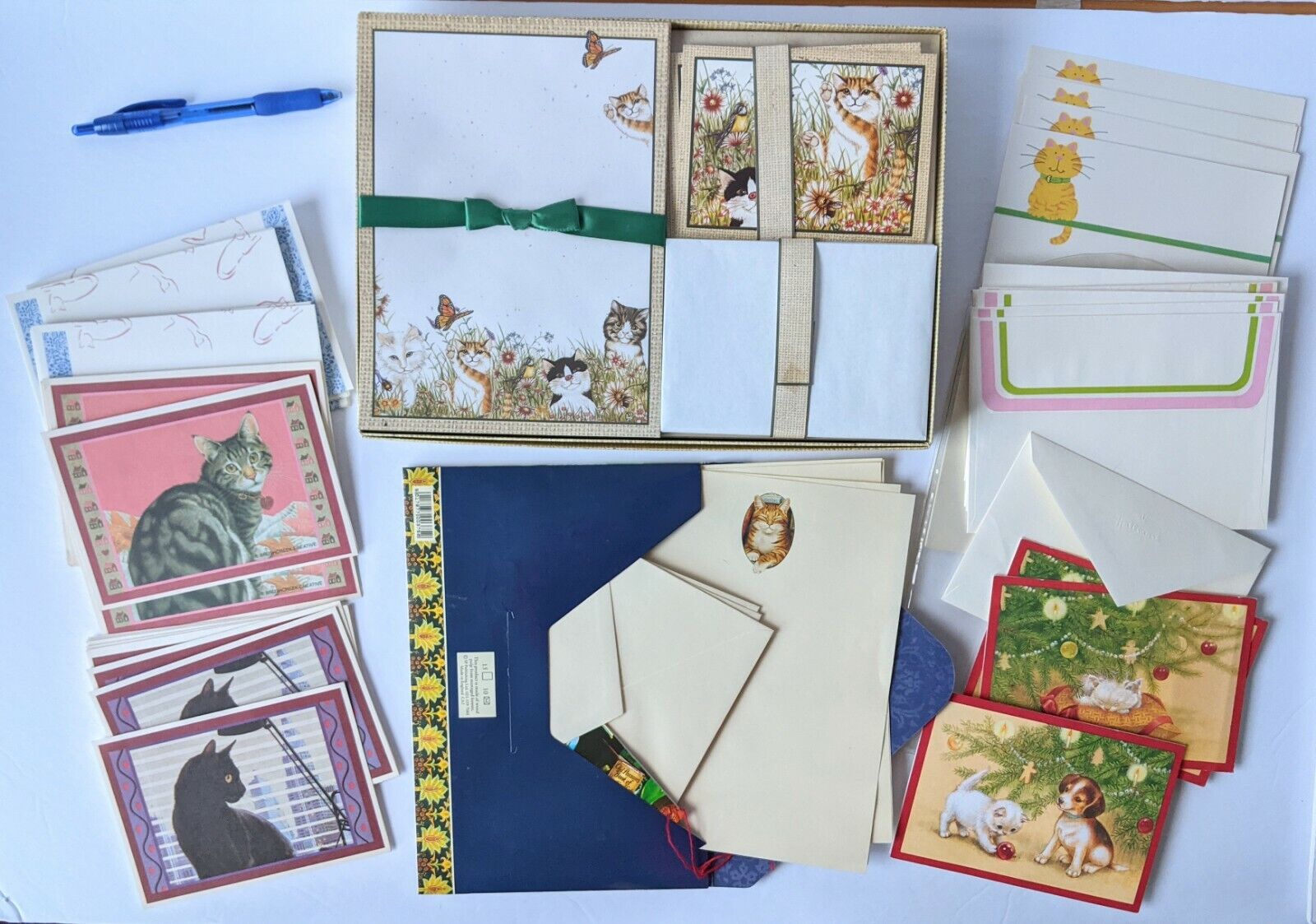 Lot of Vintage Cat Kitten Stationary & Cards 80's-90's UNUSED Без бренда