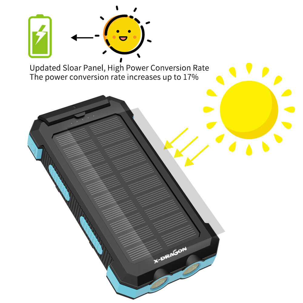 Waterproof Solar Power Bank Dual USB 500000mAh Portable External Battery Charger X-DRAGON Does Not Apply - фотография #2