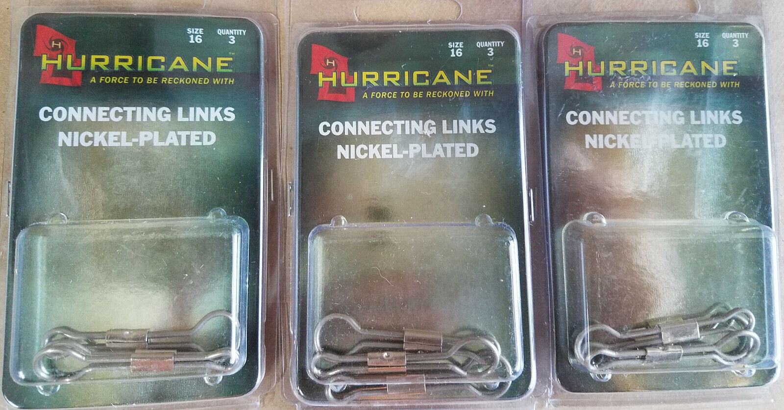 Hurricane CL-16 Connecting Links, Nickel Plated 3 Packs of 3-FREE SHIPPING Hurricane Does Not Apply
