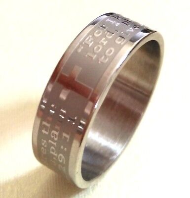 30x Jeremiah 29:11 Etch Cross English Bible Lord's Prayer Stainless Steel Rings  Unbranded - фотография #5
