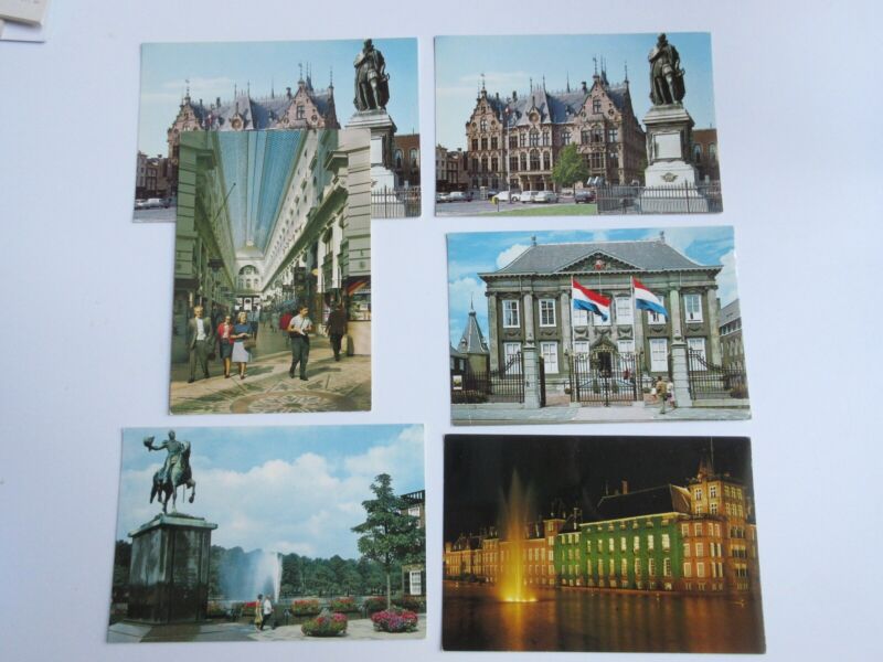 Lot of 6 Den Haag / HOLLAND Vintage Postcards -  Unused - Continental Size Без бренда