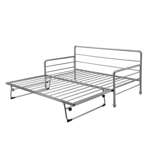 Metal DayBed w/ Trundle Sofa Bed Twin to King Size Metal Bed Platform Bed Fetines Does Not Apply - фотография #6