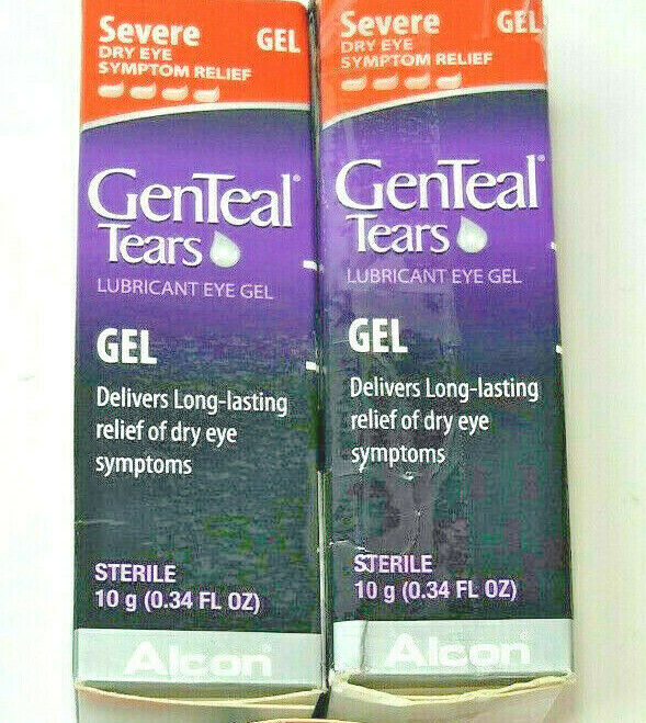 2x Alcon Genteal Tears Severe Gel Dry Eye Lubricant 10g .34 oz Each EXP 8/21 GenTeal 078042947