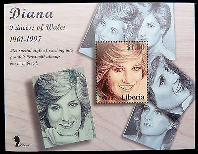 LIBERIA Wholesale Princess Diana Memoriam Min/Shts Young Portrait x 50 CD 582 Без бренда