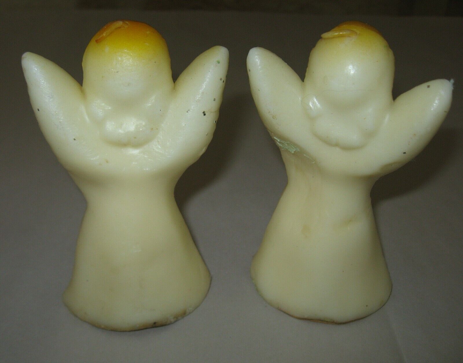 2 Vintage GURLEY Novelty 5" Praying Angel Christmas Candles Glitter Wings Unlit Gurley Novelty Co. - фотография #4