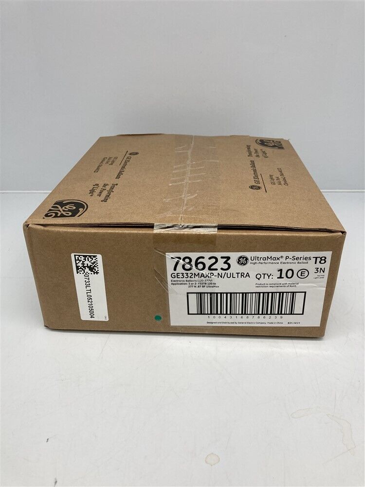 Box of 10 New GE GE332MAXP-N/Ultra UltraMax P-Series T8 3N Ballasts 78623 GE GE332MAXP-N/ULTRA