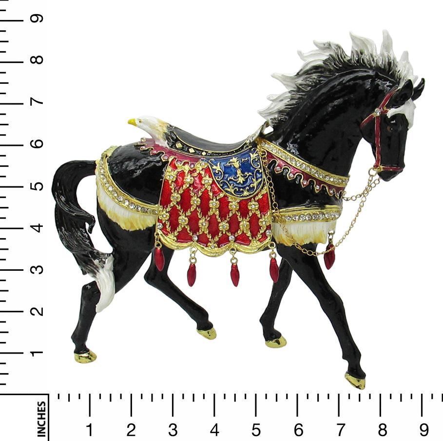 X-Large Horse Jeweled Trinket Box with Austrian Crystals, Black Без бренда - фотография #9