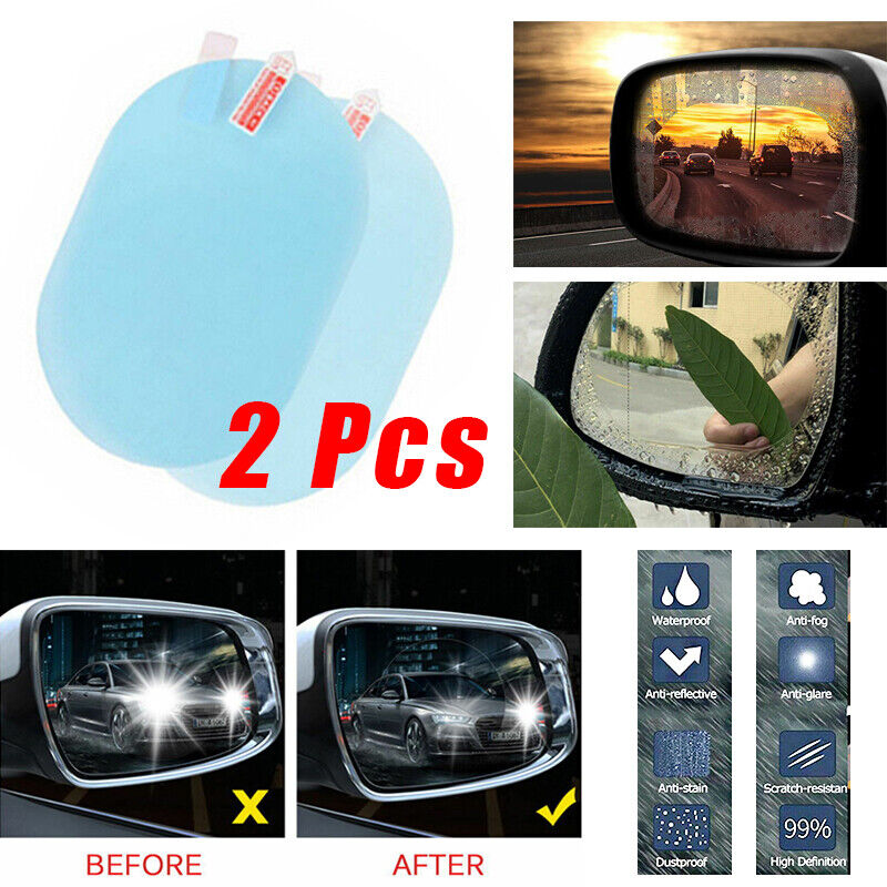 2x Waterproof For Car Rearview Mirror Rainproof Anti-Fog Rain-Proof Film Sticker Unbranded