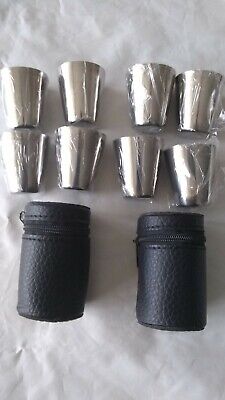 1 Oz Stainless Steel Shot Glass with Leather Case - 2 Sets  Case - фотография #5