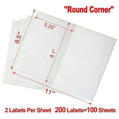 200 Half Sheet 8.5 x 5.5 Shipping Labels 2/Per Sheet Self Adhesive Round Corner Unbranded Does Not Apply - фотография #4
