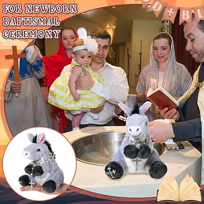 Donkey Religious Stuffed Animal Toy Baptism Gifts Christening 7.48 Inch Jesus Foilswirl - фотография #5