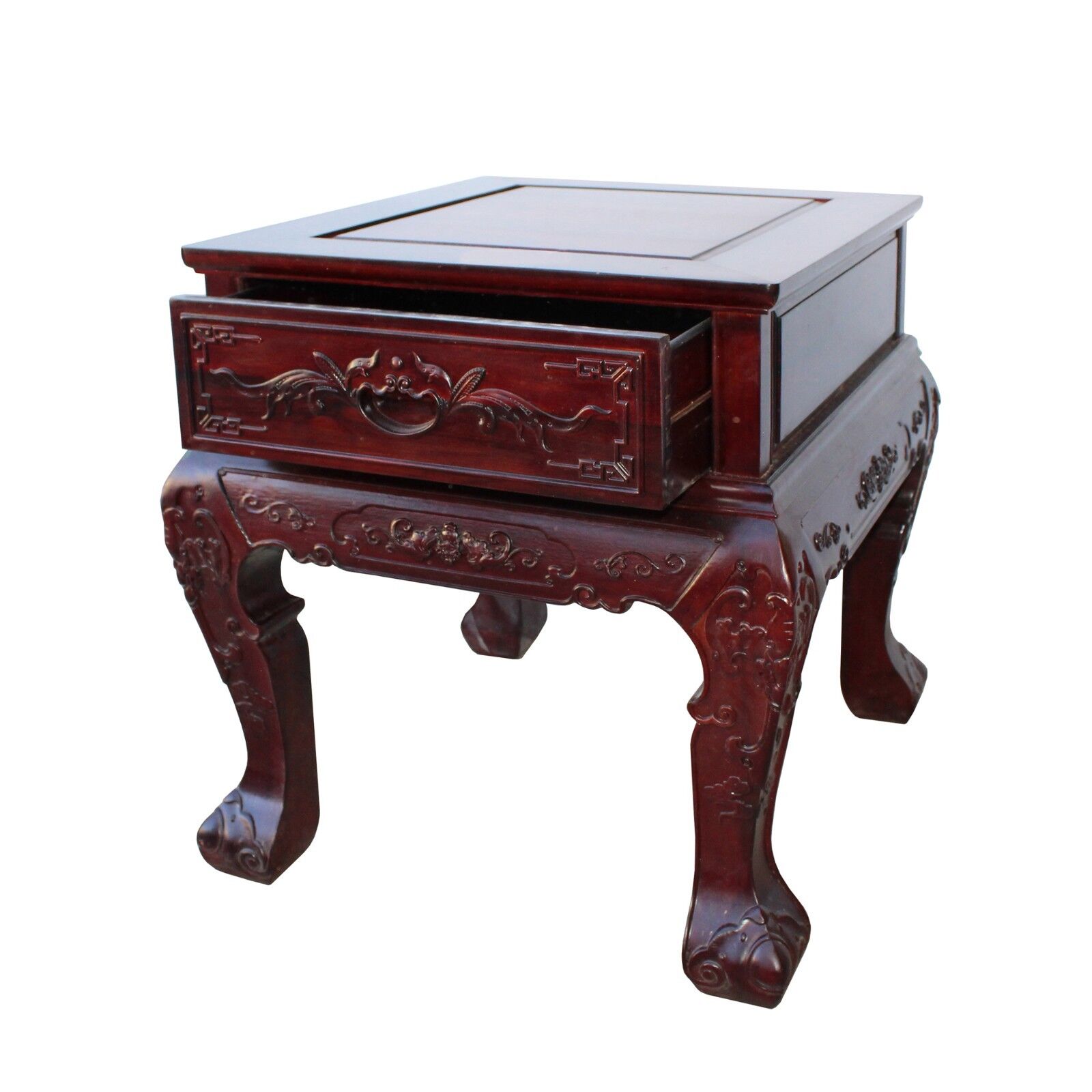 Chinese Oriental Suan Zhi Rosewood Foo Dogs Motif Tea Table Stand cs4536 Handmade Does Not Apply - фотография #6