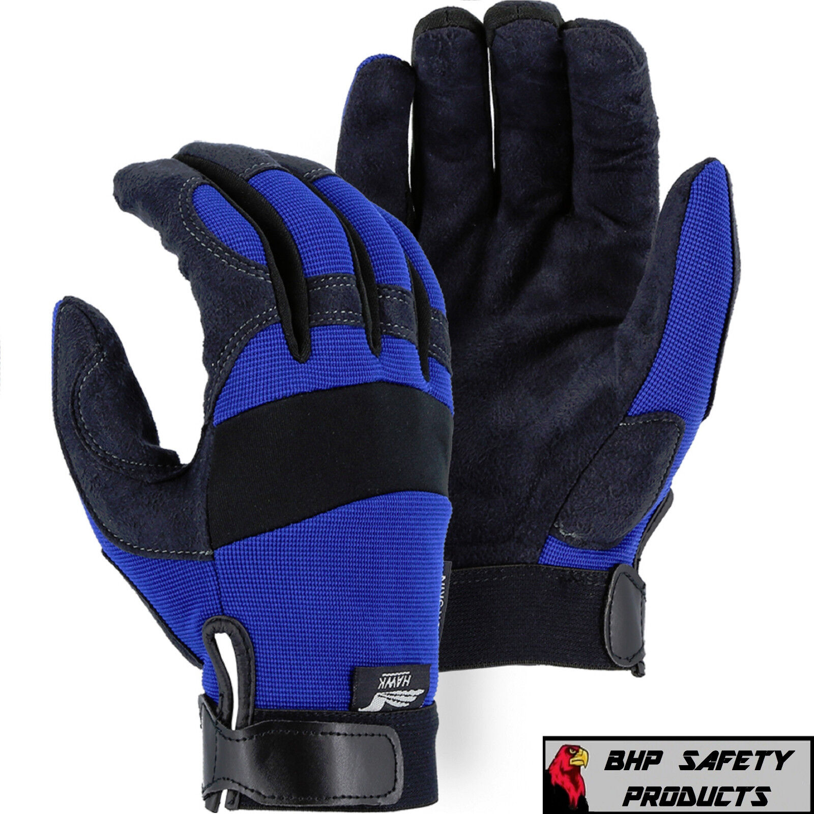 Mechanics Work Gloves Synthetic Leather Amorskin, Majestic Glove 2137BL (SM-2XL) Majestic 2137BL