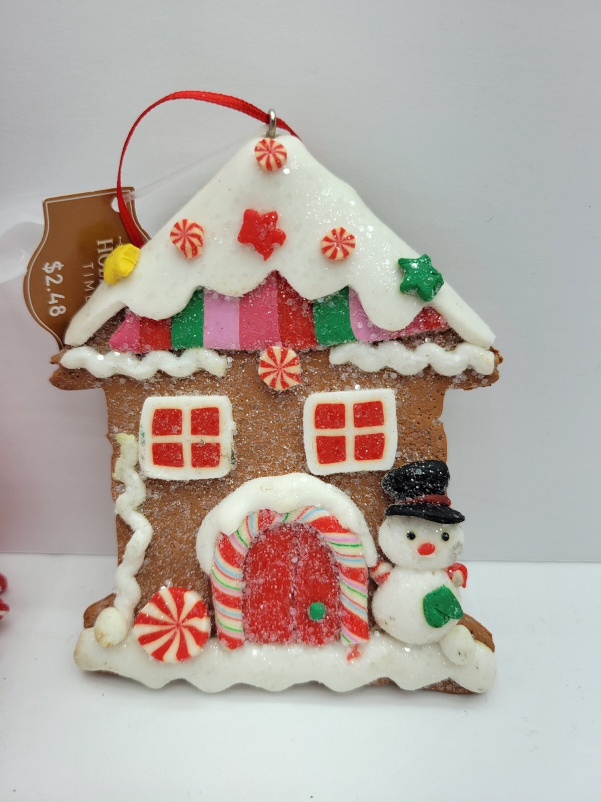 Holiday Time Gingerbread House And Peppermint Tree Ornament Set Holiday Time - фотография #8