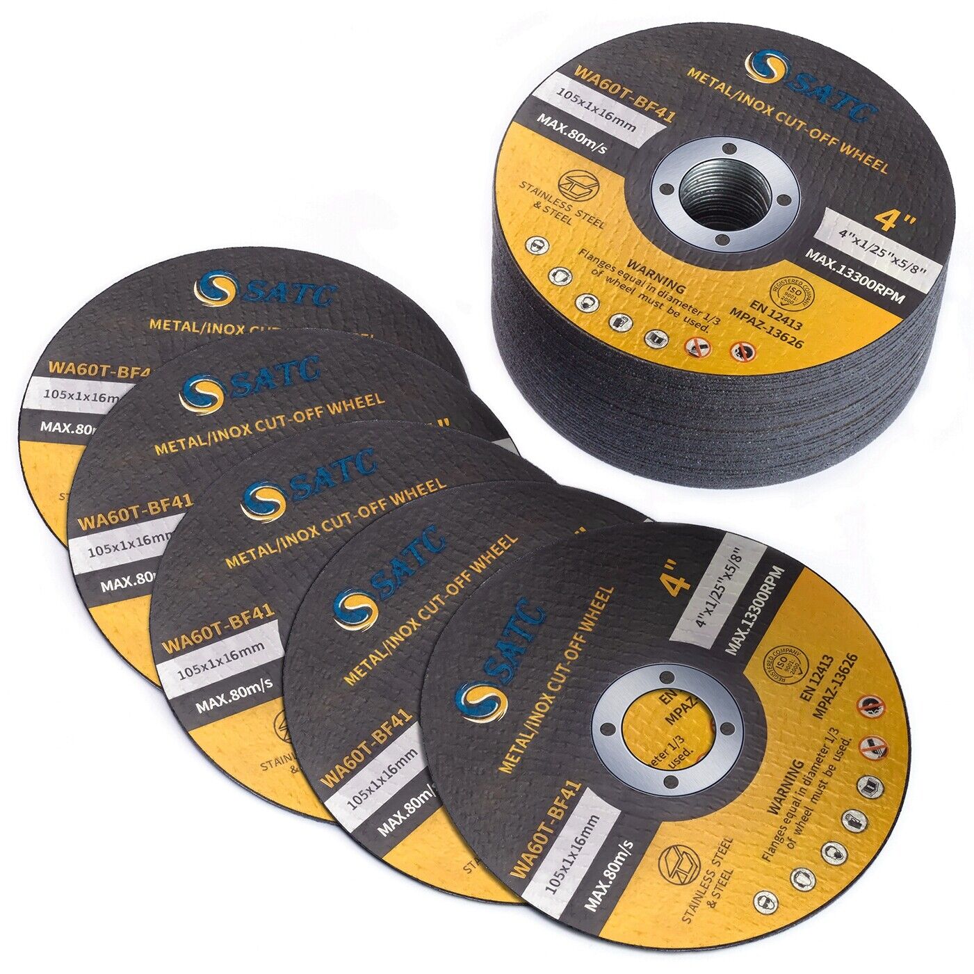50 Pack 4 inch Metal Cut Off Wheels with 5/8" Arbor Angle Grinder Cutting Disc Satc Does Not Apply