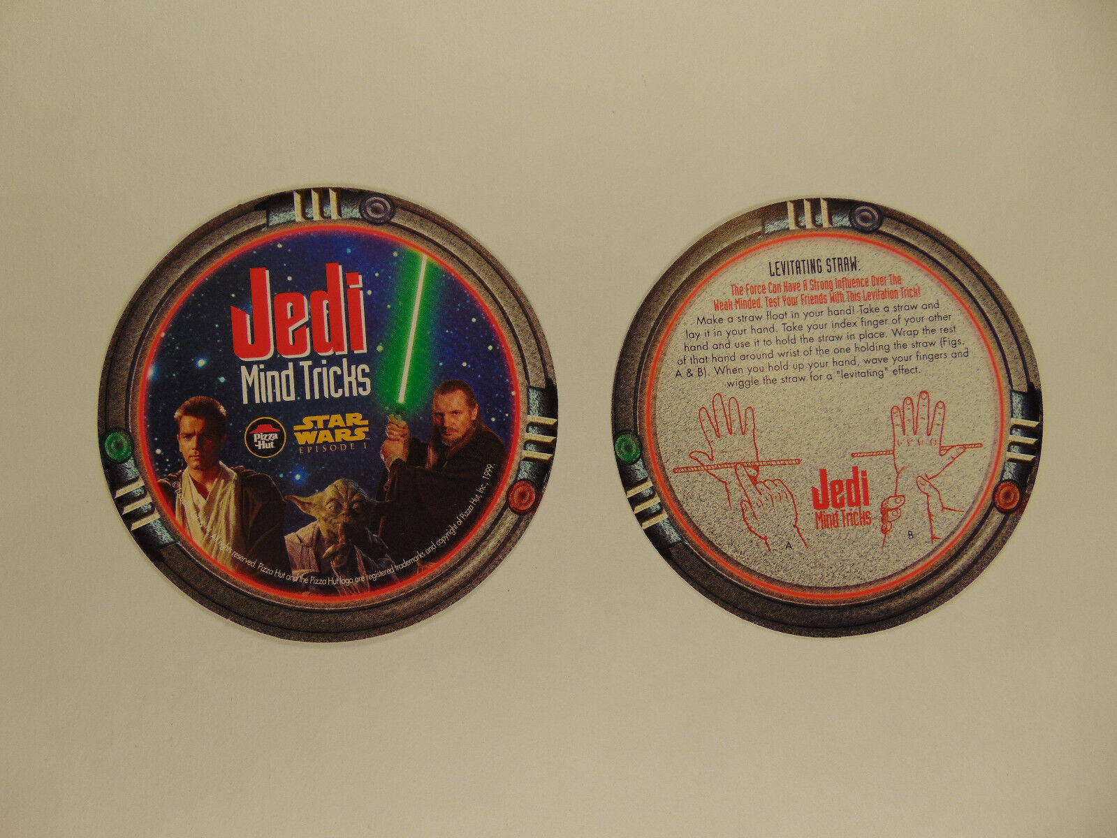Star Wars episode 1 Pizza Hut tie-in coasters (Jedi Mind Tricks) 1999 (set of 5) Без бренда - фотография #3