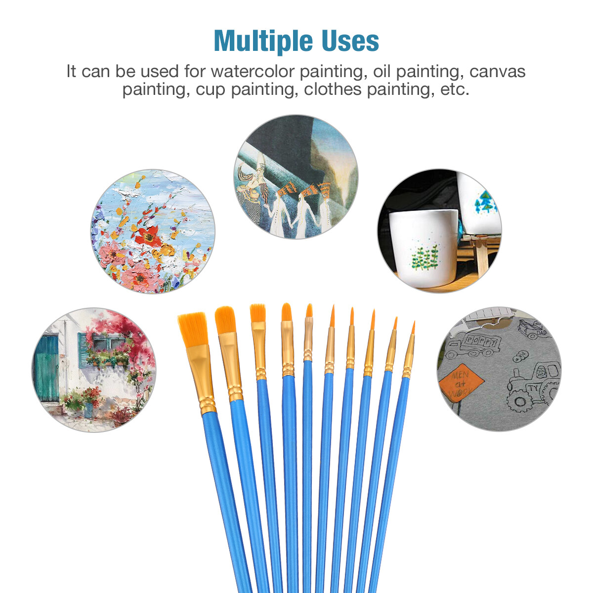 50PCS Paint Brushes Acrylic Painting Brush Set Art Watercolor Paintbrushes Craft Unbranded Does Not Apply - фотография #6