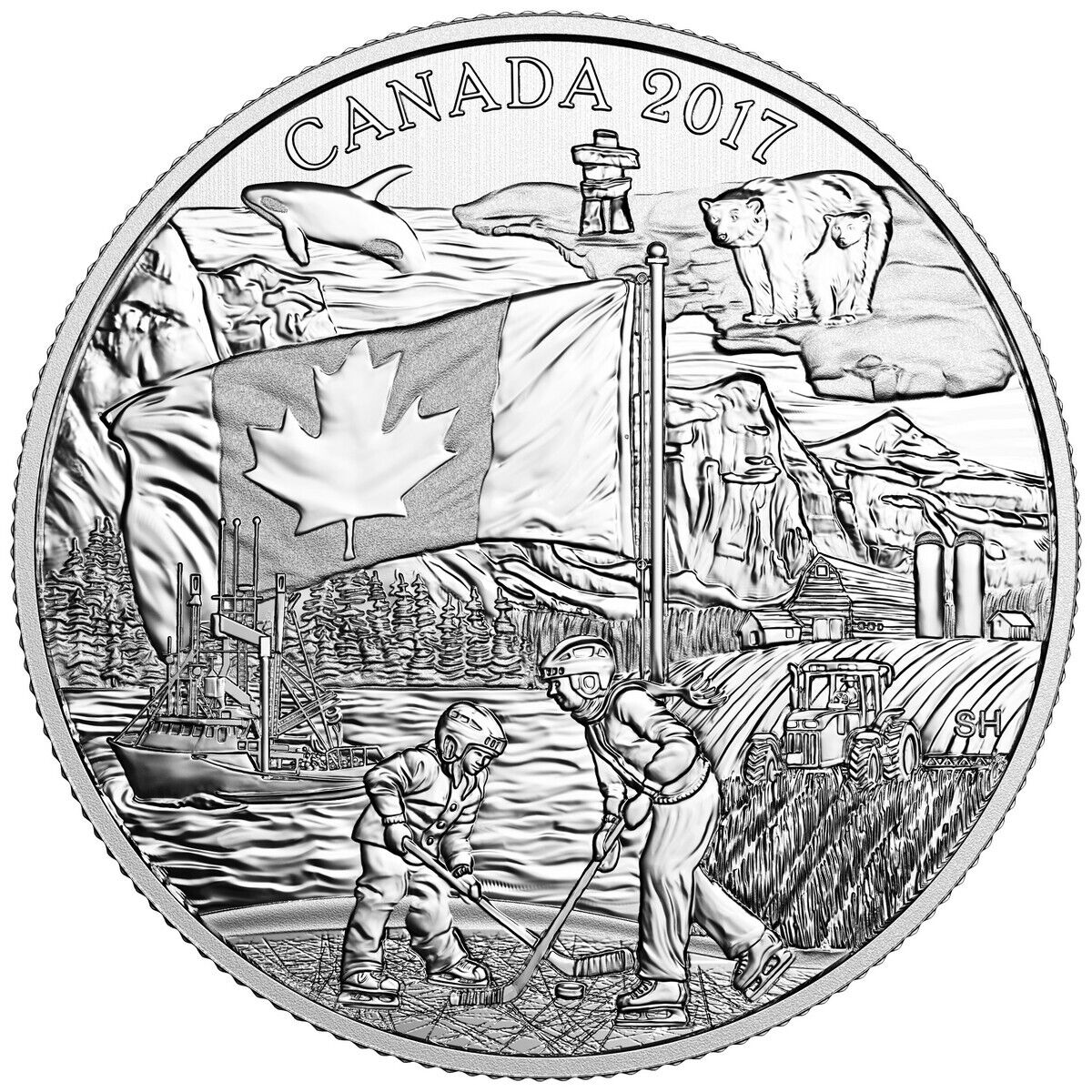 2017 CANADA 150 SILVER COIN & SET plus 2015 CANADA FLAG SILVER COIN & STAMP   Без бренда - фотография #3