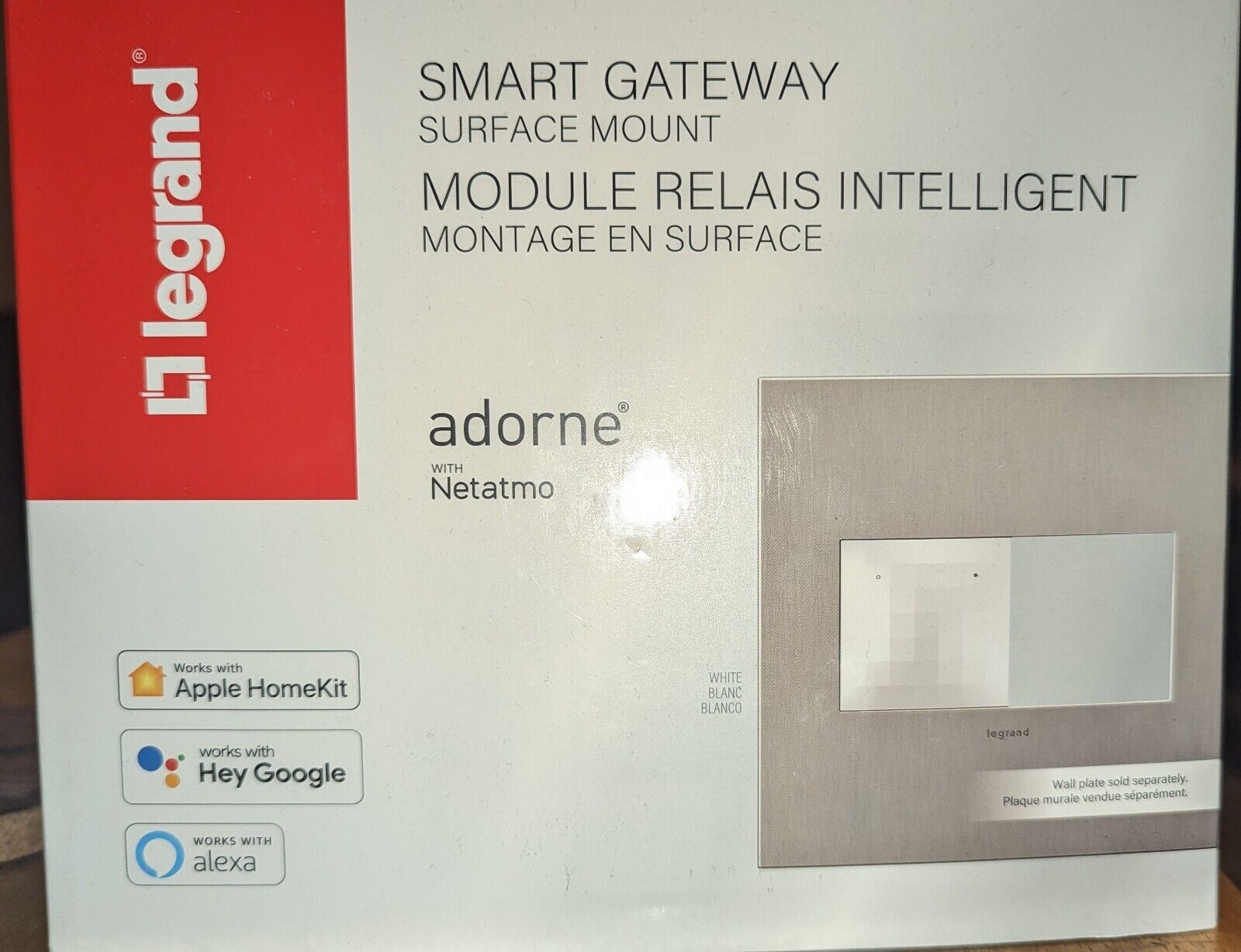 Legrand adorne with Netatmo Smart Home Gateway/Hub Surface Mount in White, WN... adorne WNAH2W1