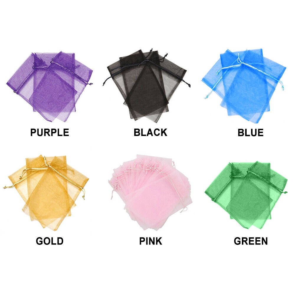 USA 100x Sheer Drawstring Organza Bags Jewelry Pouches Wedding Party Favor Bag Paddsun Does Not Apply - фотография #5