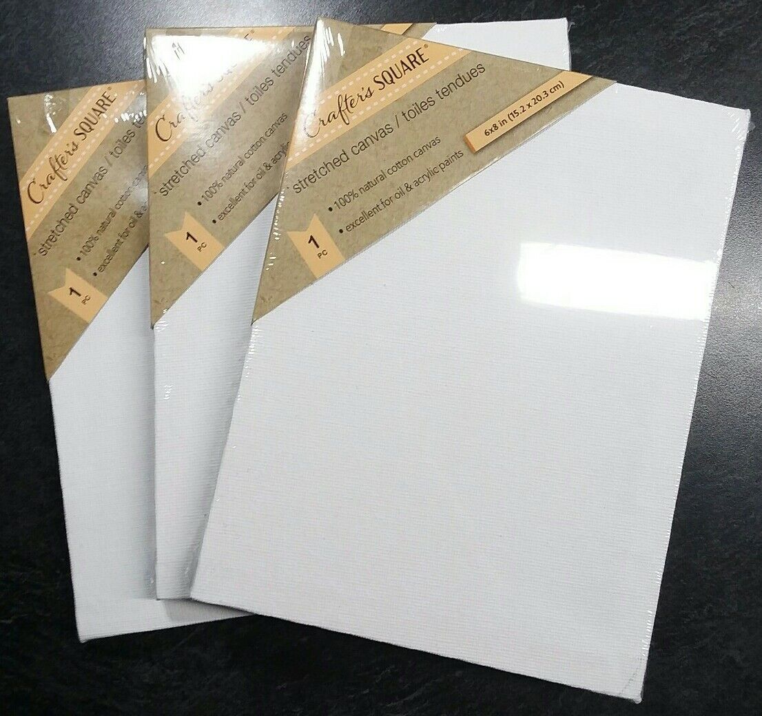 3pk 6"x8" White Cotton Stretched Art Canvases Canvas 1/2" Painting Acrylic Oil Unbranded Does Not Apply - фотография #6