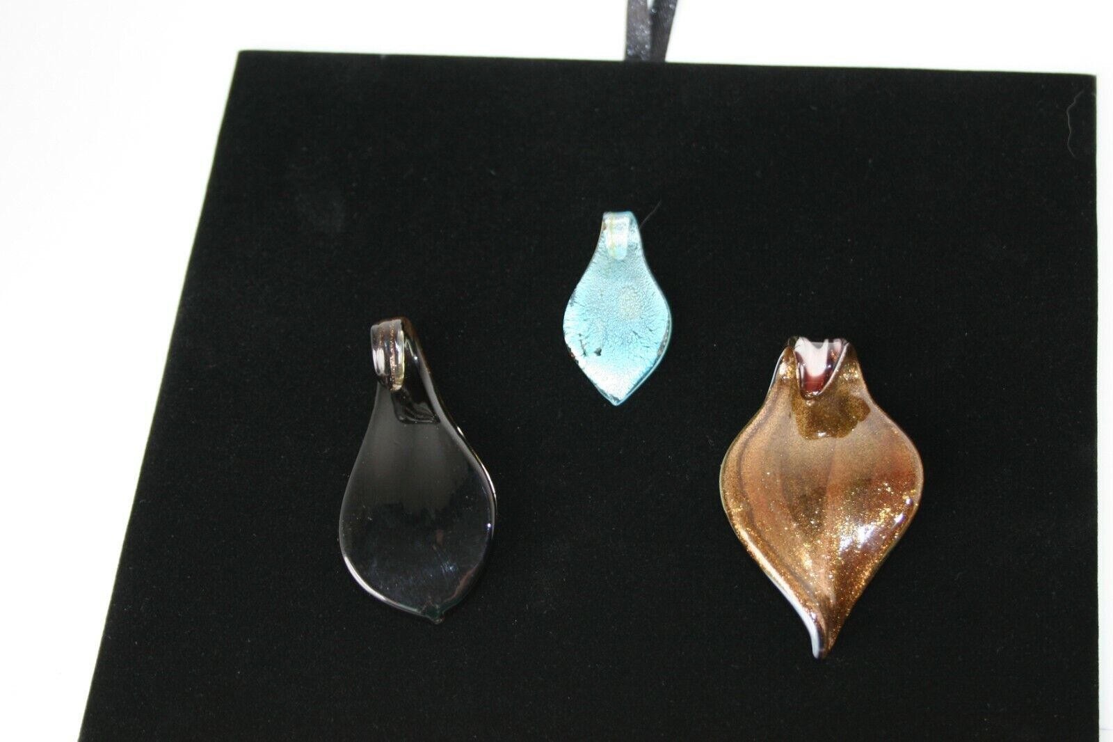 Vintage Artisan Glass Pendant LOT 3 pcs. Art Glass Pendants LOT Unbranded - фотография #4
