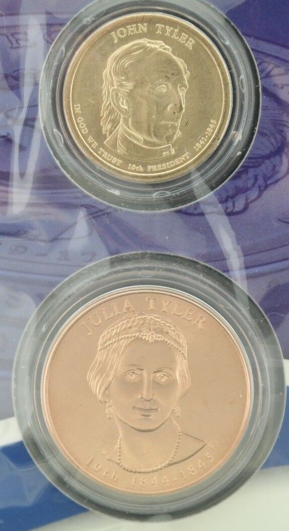United States Mint Presidential $1 Coin & First Spouse Medal Set - Tyler Без бренда - фотография #7
