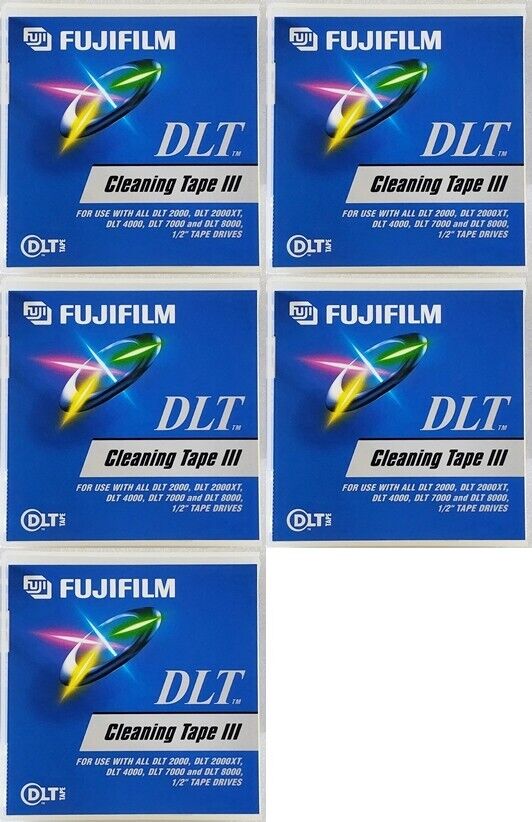 5 Fujifilm DLT Cleaning Cartridge Tape Fuji 26112090