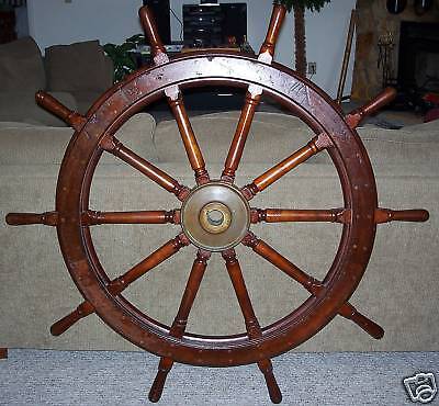 U.S. NAVY Antique Wood Ship Wheel 54" Без бренда