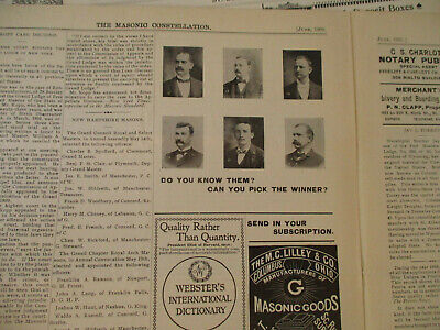 Masonic Constellation Freemasonry Antique Newspaper Knights Templar Mason 1900 Без бренда - фотография #4