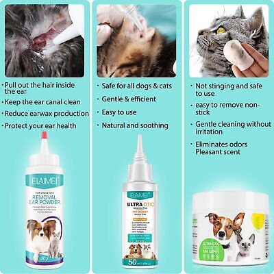 Dog Ear Cleaner 3PCS Dog & Cat Ear Cleaning SolutionPet Ear Wash Cle... SUPSERSR Does not apply - фотография #3