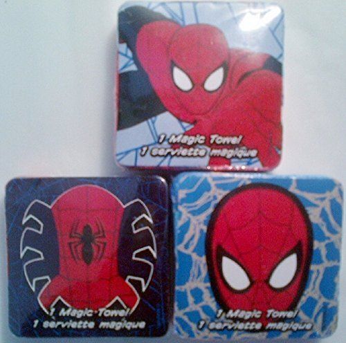 Lot (3) Spider Man Magic Towels Expand in Water Cotton Washcloths, Designs Vary Marvel SpiderMan - фотография #2