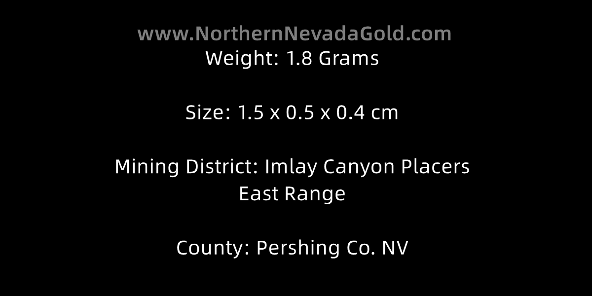 Gold nugget 1.8 Grams Imlay Canyon Placers  East Range  Pershing Co. NV Без бренда - фотография #4