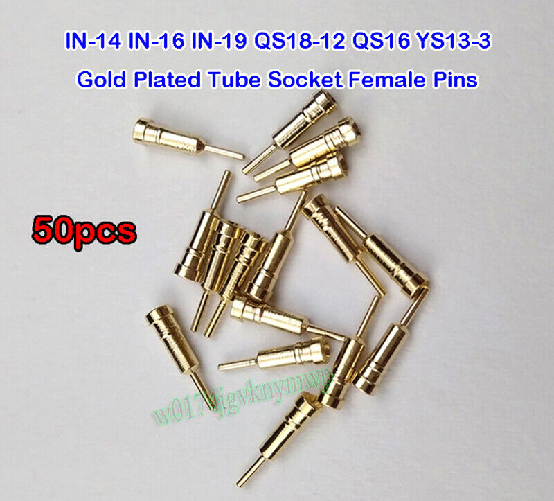 50pcs Gold Plated Insertion Pin IN-14 IV-11 IV-16 QS18-12 QS16 YS9-3 YS13-3 Etc Unbranded/Generic Does Not Apply