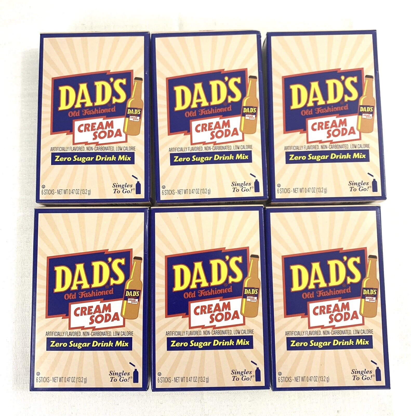 6 Dads Old Fashioned Cream Soda Singles to Go Zero Sugar Drink Mix 36 Sticks New Dad's Old Fashion Cream Soda N/A, Does Not Apply