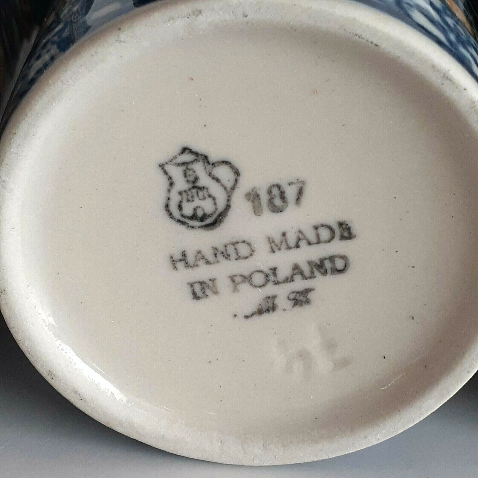 Polish Pottery 8 oz Coffee/Tea cups - Qty of 4 - all different designs/patterns Без бренда - фотография #9