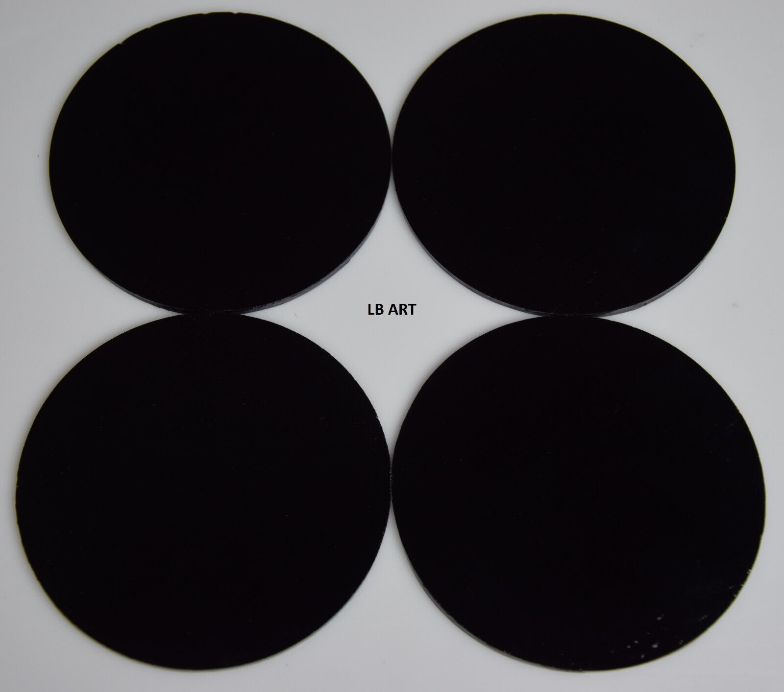 3" CIRCLES 4 BLACK BULLSEYE 3mm THICK GLASS 90 COE TESTED COMPATIBLE Bullseye 0100.30