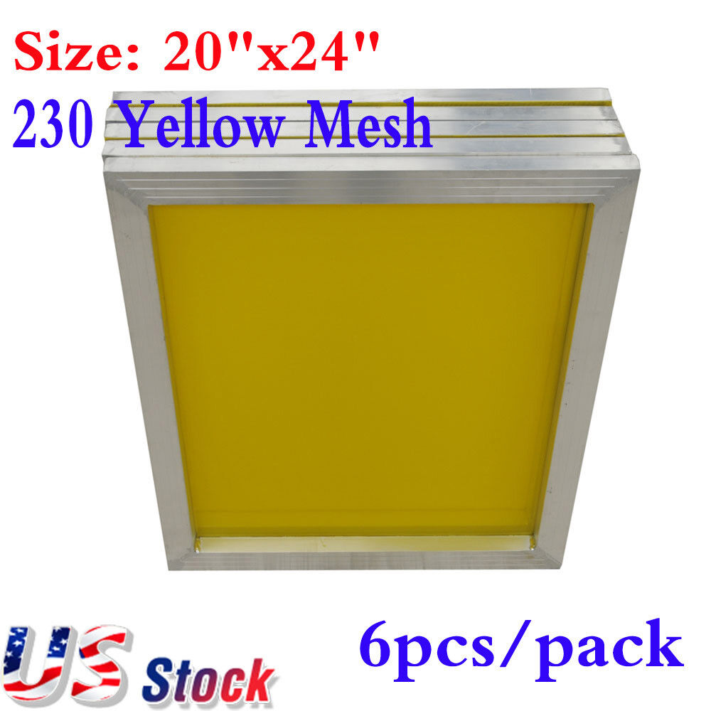 USA 6Pack 20" x 24" Aluminum Screens Screen Printing With 230 Yellow Mesh QOMOLANGMA 230M6P