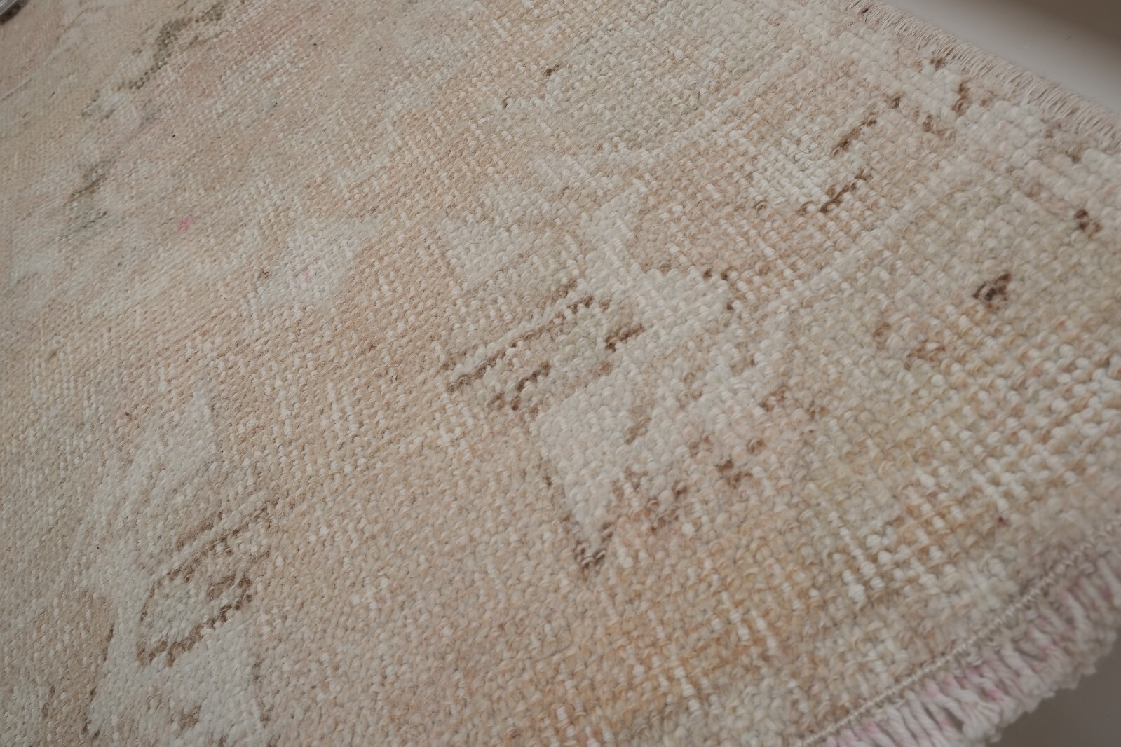 Traditional Faded Handwoven Oushak Wool Yastik Bath Mats - a Pair Handmade - фотография #9
