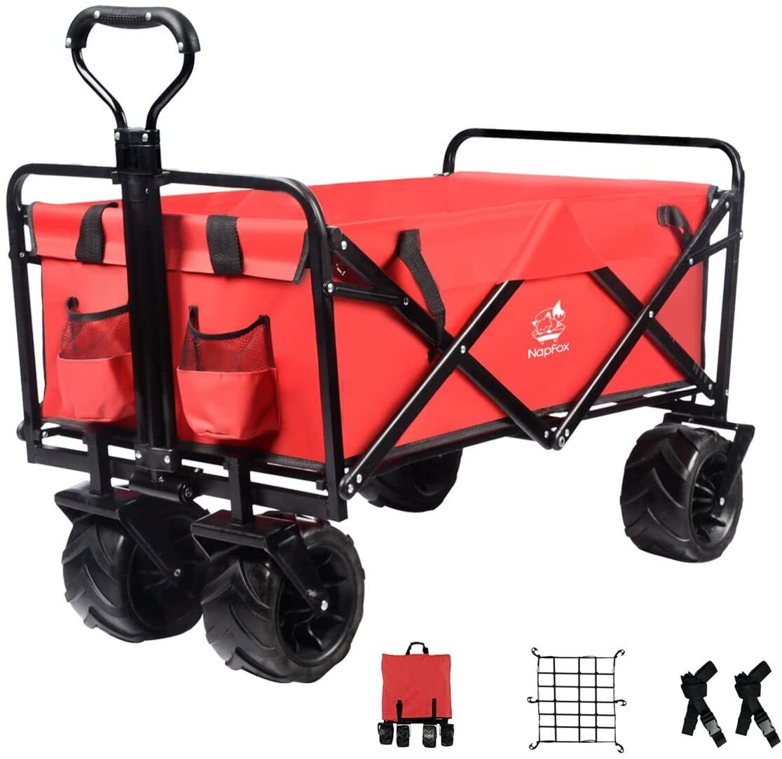 Heavy Duty Collapsible Outdoor Utility Wagon Folding Portable Hand Cart Sport  IFAST