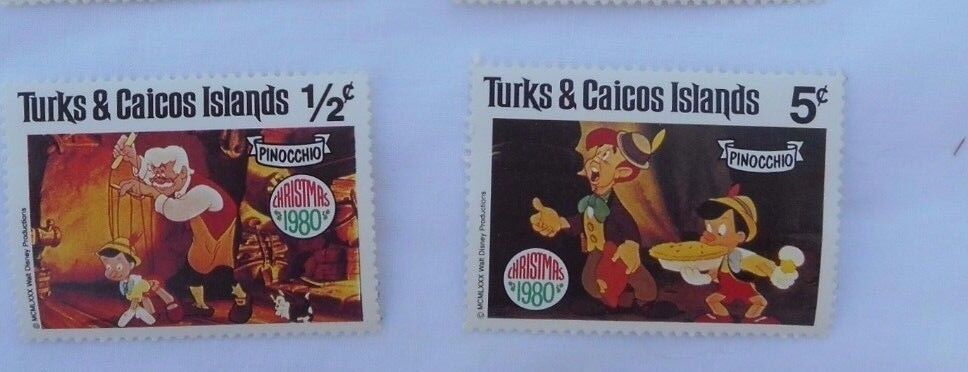 Walt Disney Pinocchio Stamps 1980 Turks & Caicos Islands Без бренда - фотография #3