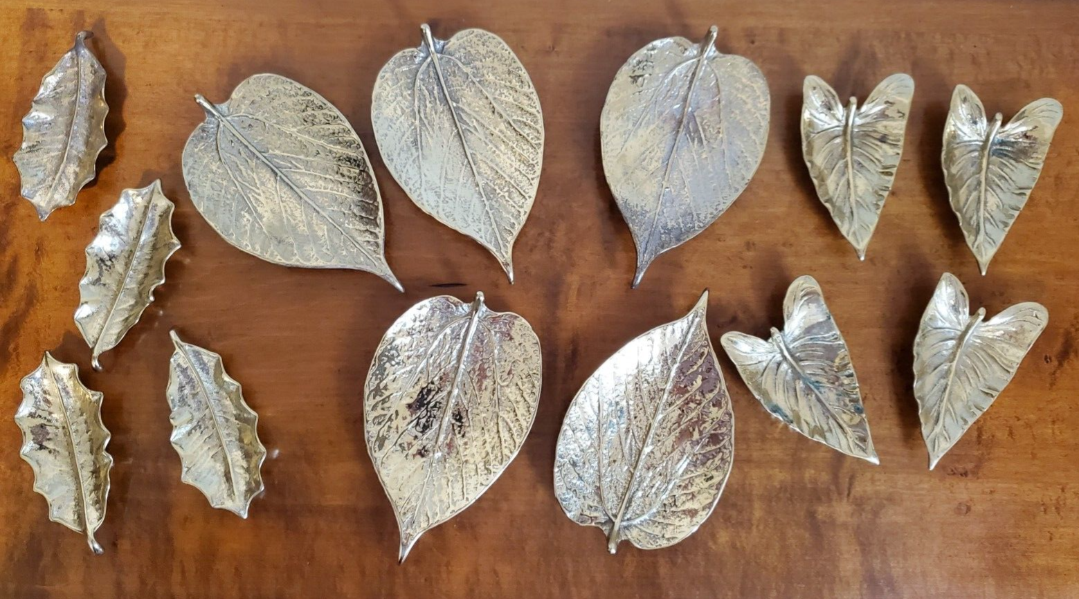 LOT of 13 Virginia Metalcrafters Leaves Trinket Dishes CW 3-27, 3-33 and 3-35 Без бренда - фотография #17