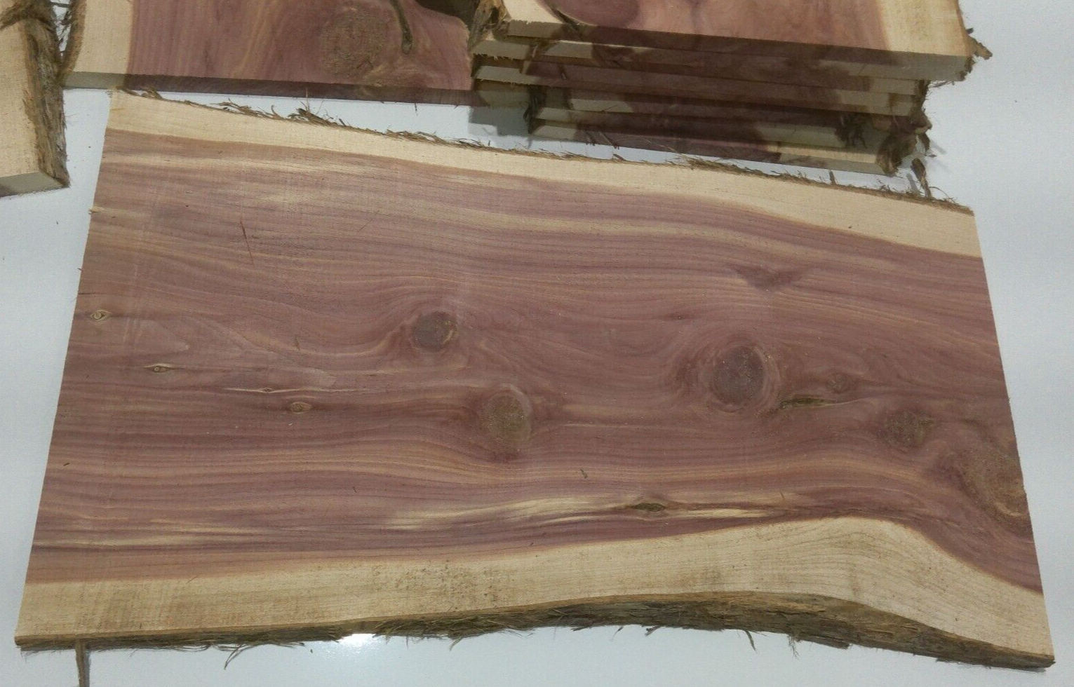 1 Milled Kiln Dried Eastern Red Cedar Lumber SLAB 24" X 8-12" X 1/2" RARE Our Wood Shop - фотография #3