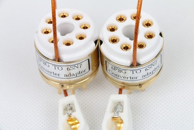 2piece TOP GOLD PLATED 6F8G 6C8G TO 6SN7 6SL7 TUBE CONVERTER ADAPTER Unbranded/Generic Does Not Apply - фотография #2