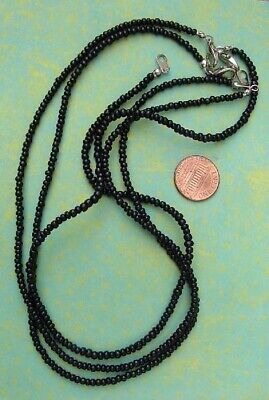 Vintage 17 Inch Black Glass Seed Beads Necklaces 3 Без бренда