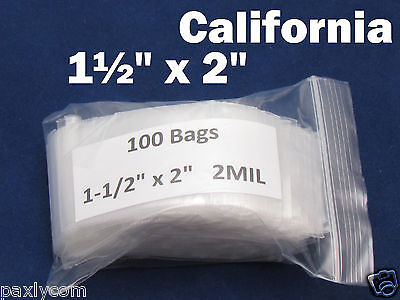 100 Reclosable 1.5" x 2" Zip Bags Mini ReUsable Jewelry Coin Lock able 1½" x 2" Paxly Does Not Apply